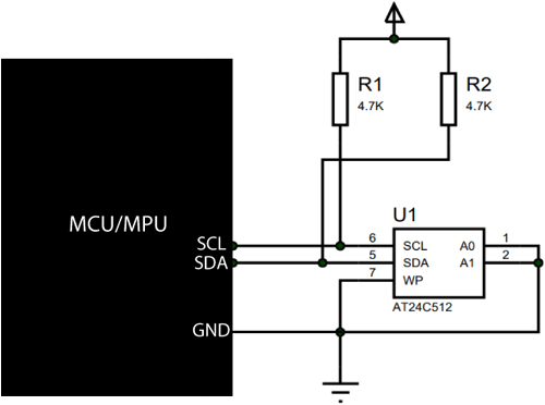 Serial EEPROM IC with MCU Circuit Connection