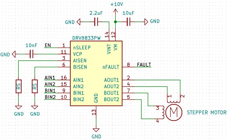 DRV8833 Stepper Driver Circuit Diagram