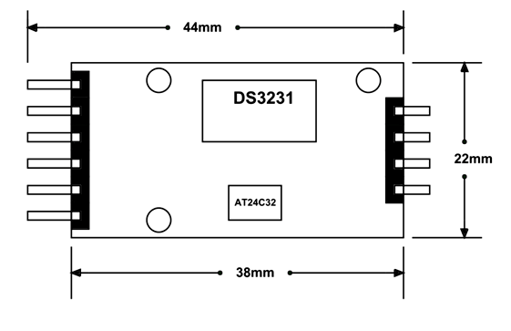DS3231 RTC Module Dimensions