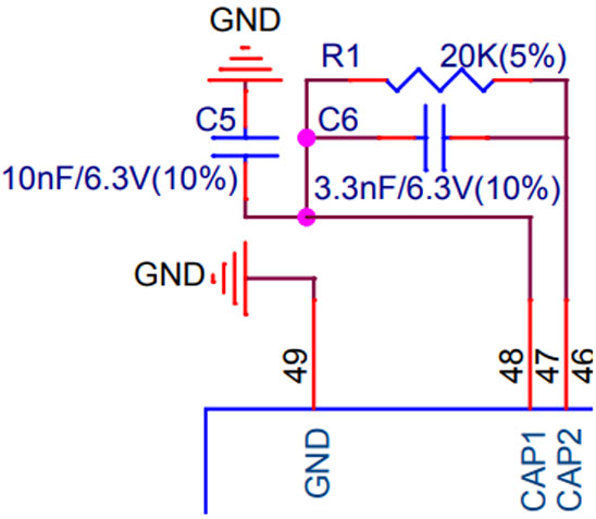 ESP32 Connections with External Capacitor