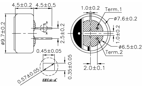 Electret Condenser Microphone 2D-model