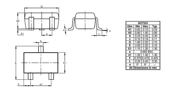 FDV301N Dimensions