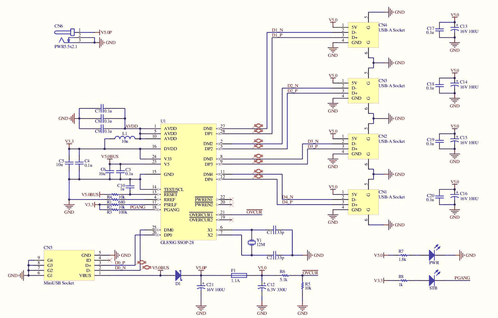 GL850G Application Circuit Diagram