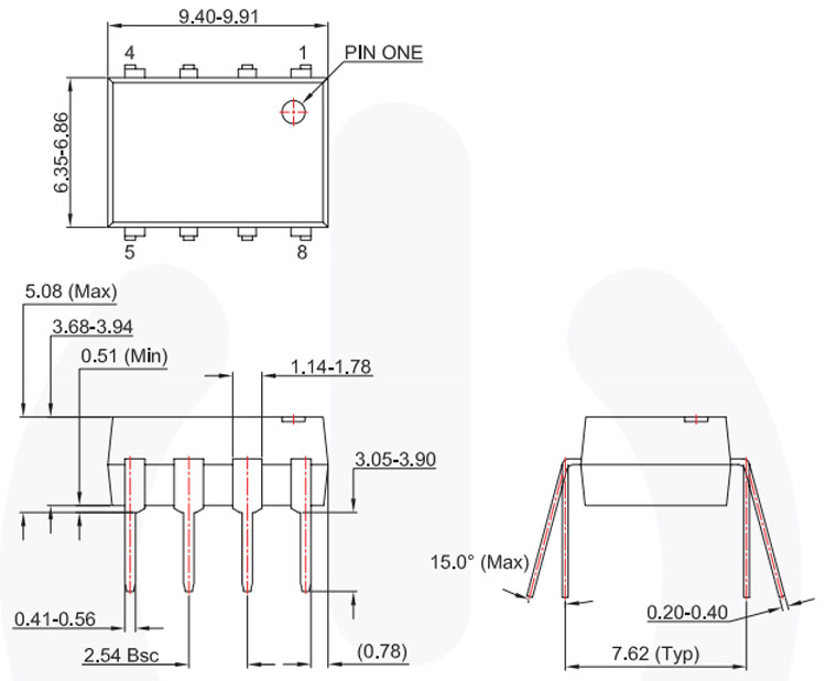 HCPL4503 Dimensions 