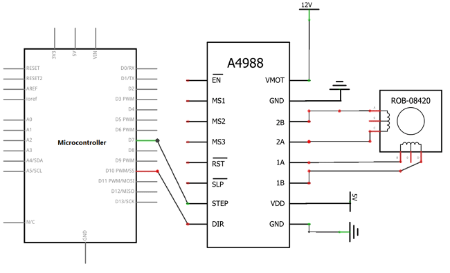 Драйвер шагового двигателя a4988 схема