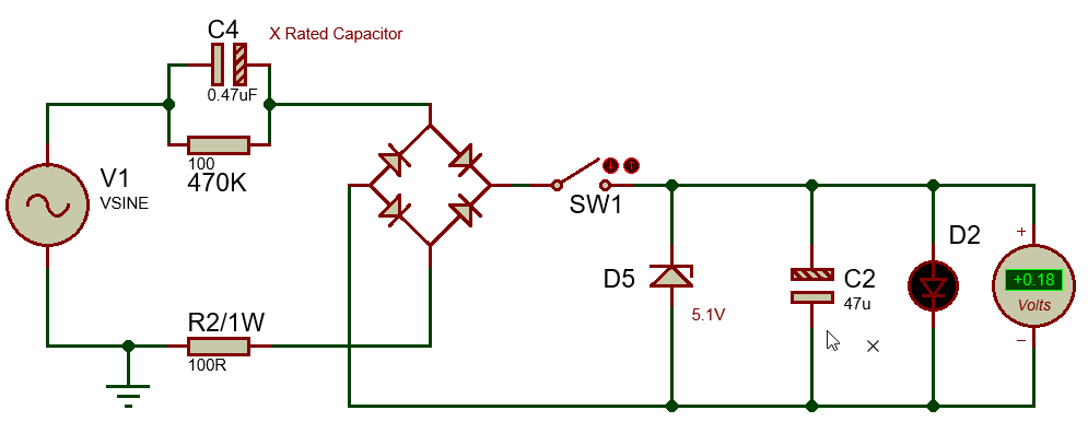 How To Select A X Rated Capacitor in Transformer-less Power Suply