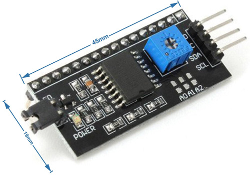 I2C Serial Interface Adapter Module Dimensions