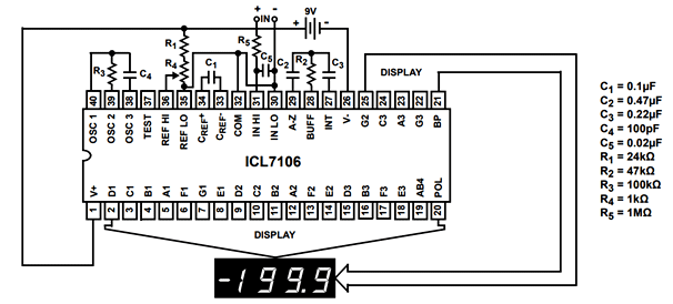 ICL7107 Circuit Diagram