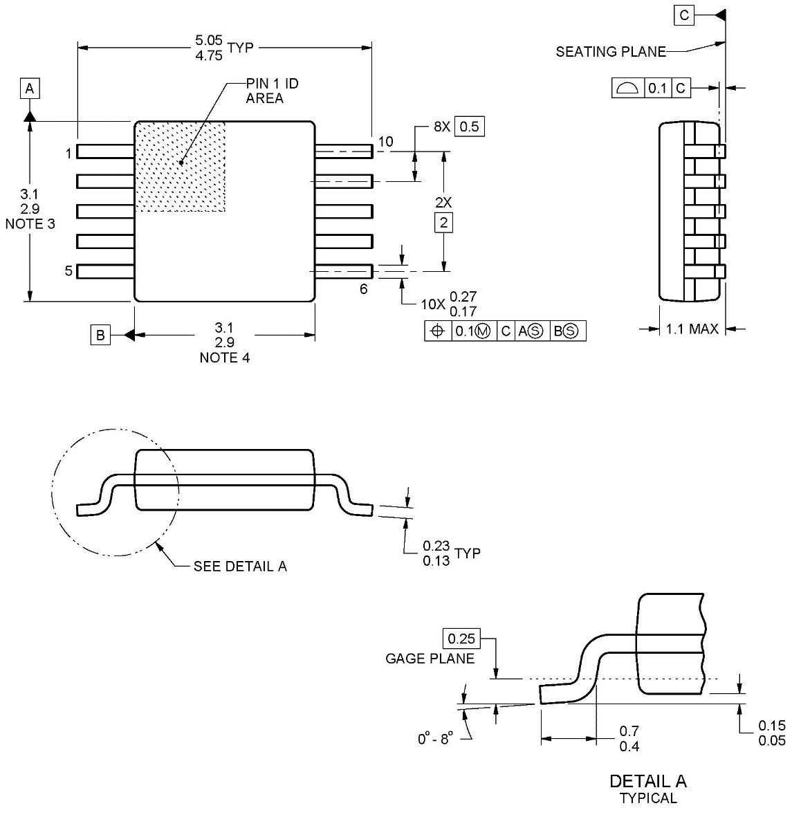 INA226 2D Model and Dimensions