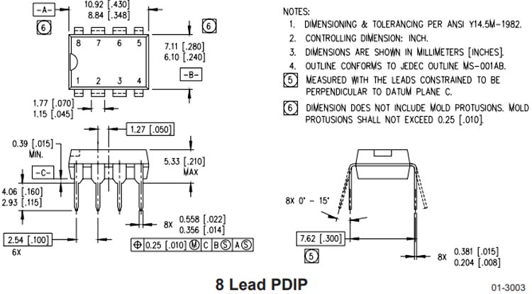 IR2153 Dimensions