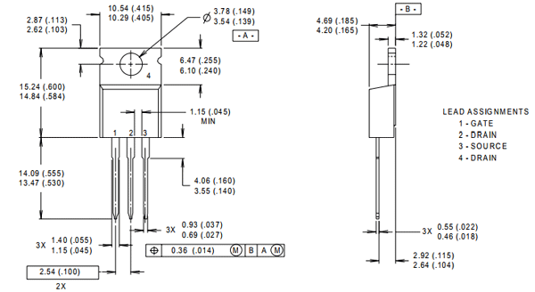  IRF540N N-Channel Mosfet 2D-model