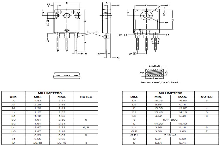 IRFP460 Power MOSFET Dimensions