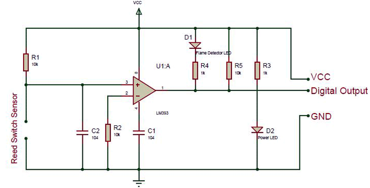 Reed Switch Sensor Module Circuit Diagram