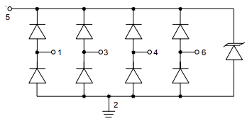 Internal circuit diagram for SRV05
