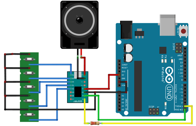 JQ6500 MP3 Player Module with MCU