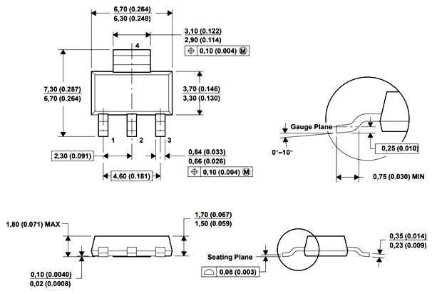 LM1117 IC Dimensions