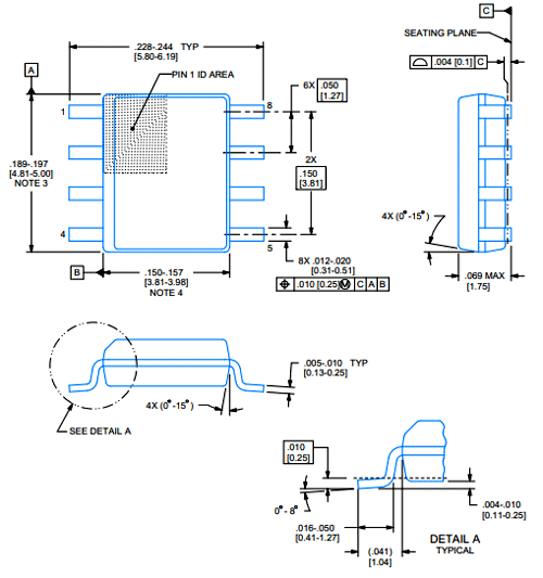 LM1558 Dimensions