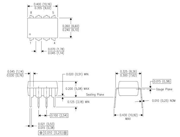 LM1881 IC Dimensions