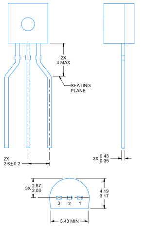  LM335 2D Dimension