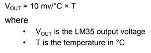 Voltage Temperature Converter Formula