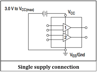  LM358 Dual OP AMP IC single supply connection