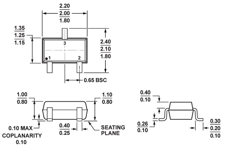 LM4041 2D-Model and Dimensions