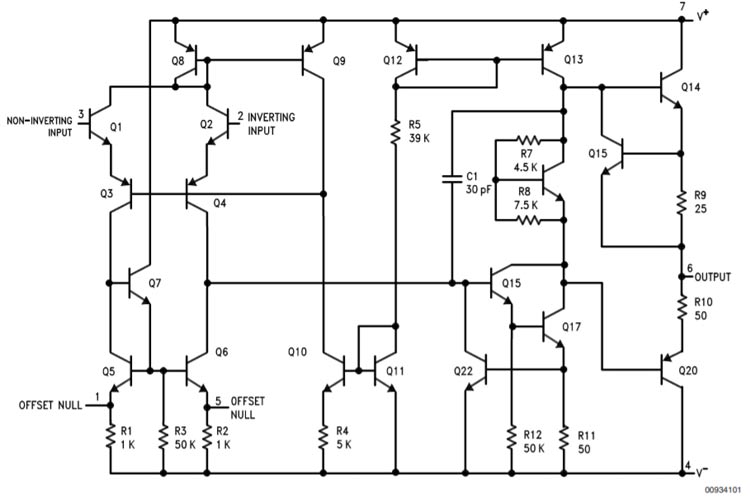 LM741 Internal Circuit Diagram