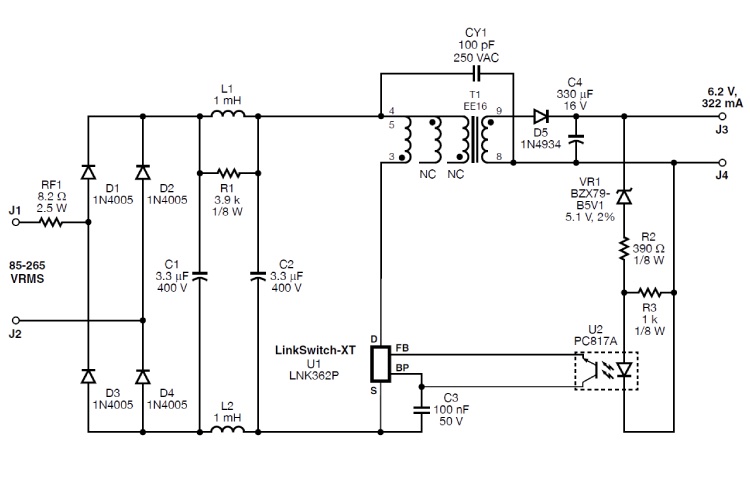 LNK364 Circuit diagram 