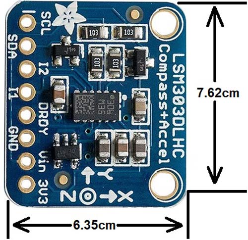 LSM303 Module Dimensions