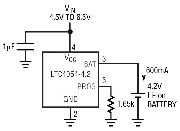 LTC4054 Application Circuit Diagram