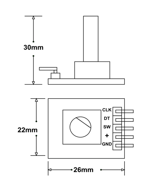 M274 Rotary Encoder Dimensions