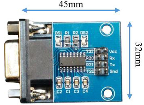 MAX3232-RS232 to TTL Converter Module Dimensions