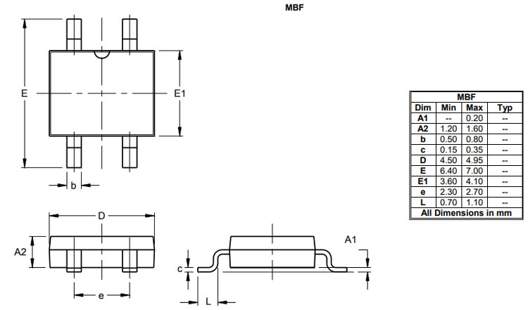 MB10F Dimensions