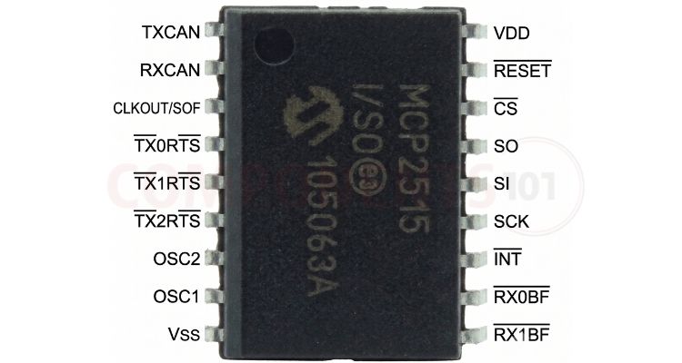MCP2515 CAN Controller IC Pinout
