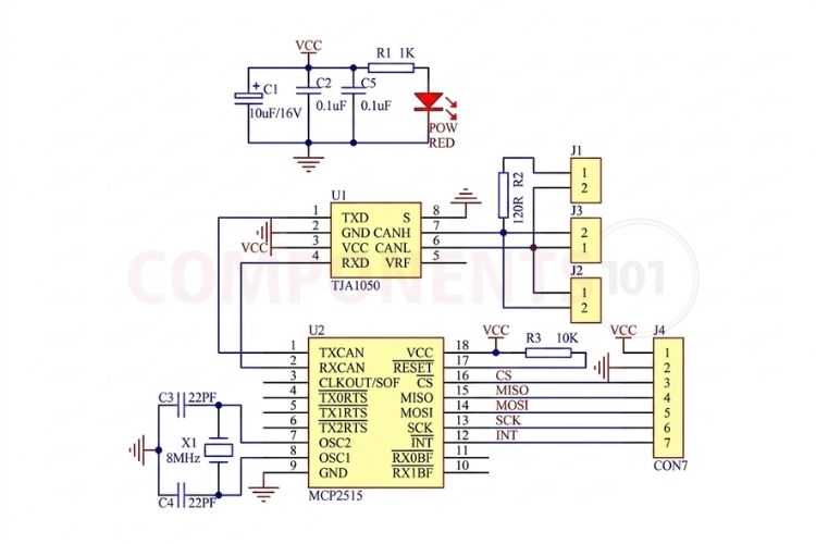 MCP2515 CAN Controller Schematics