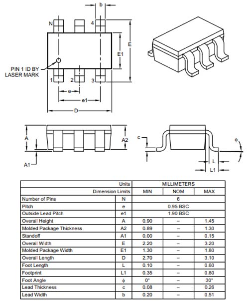 MCP4725 Dimensions