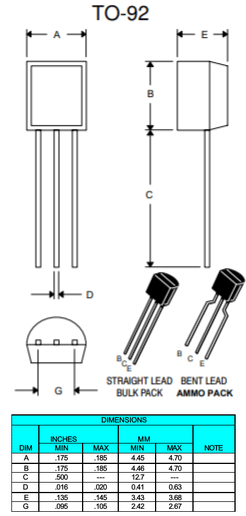 MJE13001 Dimensions