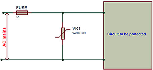 Metal Oxide Varistor MOV in Electronic Circuit