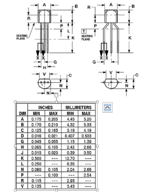 MPSA18 NPN Low Noise Transistor 2D Model