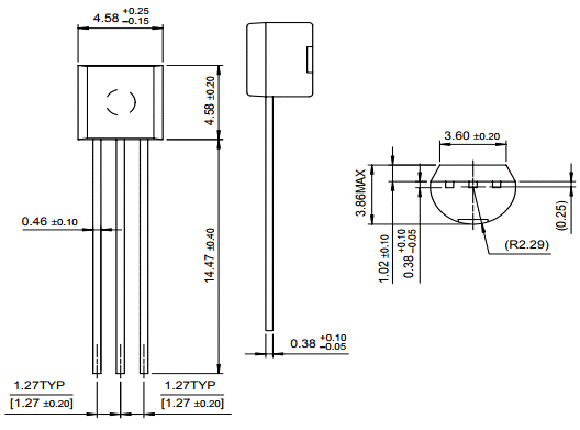  MPSA42 NPN Transistor 2D-model