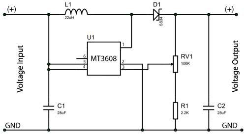 MT3608 DC-DC Step Up Booster Module 2A - 2V-24V To 5V-28V - Arduino MT 3608