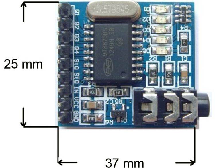 MT8870 DTMF Module Dimensions