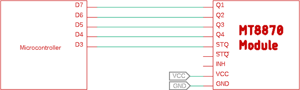 MT8870 Interfacing Diagram