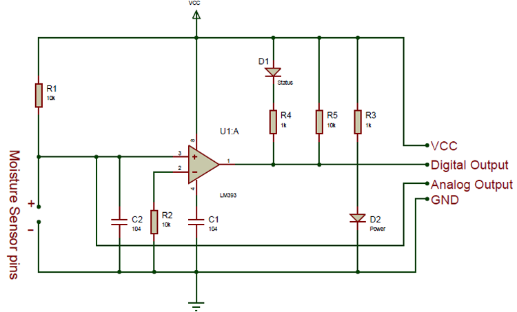 Soil Moisture Sensor Module Circuit Diagram