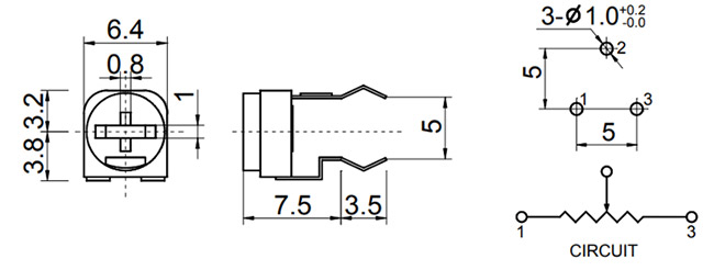 Preset Potentiometer (Trimpot) 2d-model
