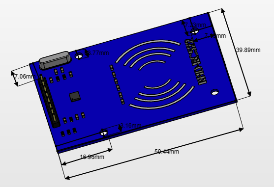 RC522 RFID Module 2D-model