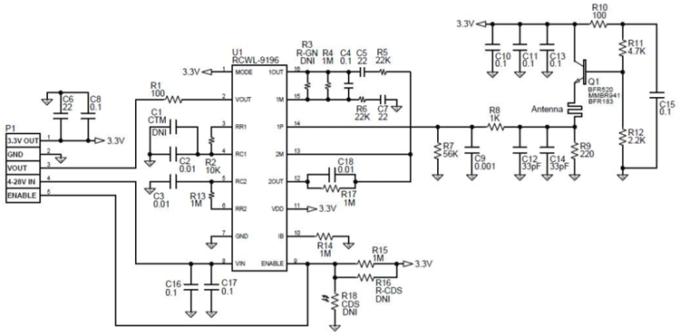 RCWL0516 Module Internal Circuit Diagram