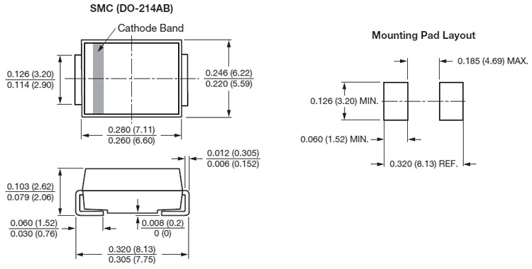 SS34 Schottky Power Diode 2D-Model