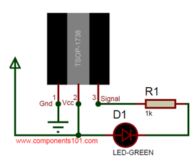 TSOP1738 Infrared Sensor IC Datasheet, Pinout, Working