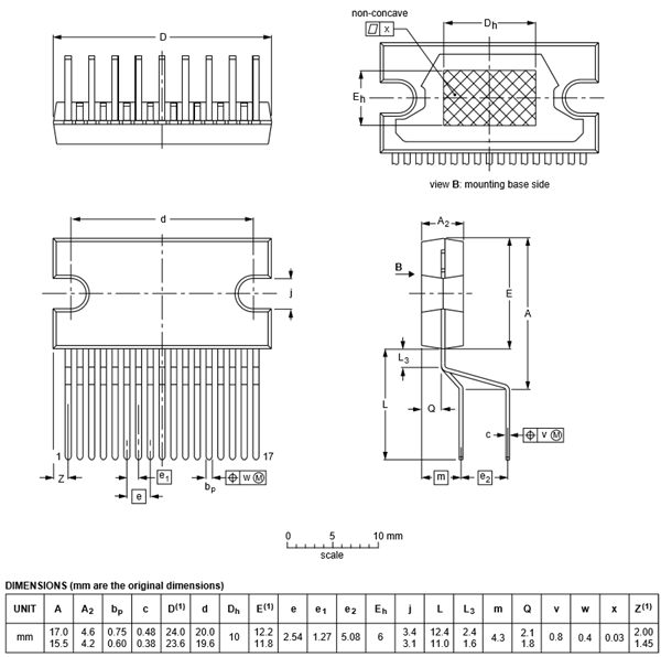  TDA1554Q Dimensions